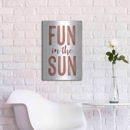 Luxe Metal Art 'Fun in the Sun Brown' by Lettered & Lined, Metal Wall Art,16x24