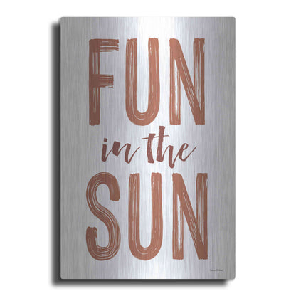 Luxe Metal Art 'Fun in the Sun Brown' by Lettered & Lined, Metal Wall Art