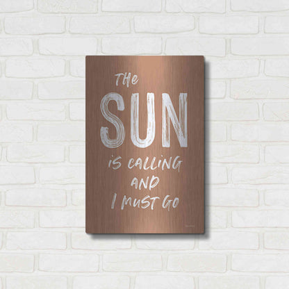 Luxe Metal Art 'The Sun is Calling' by Lettered & Lined, Metal Wall Art,16x24