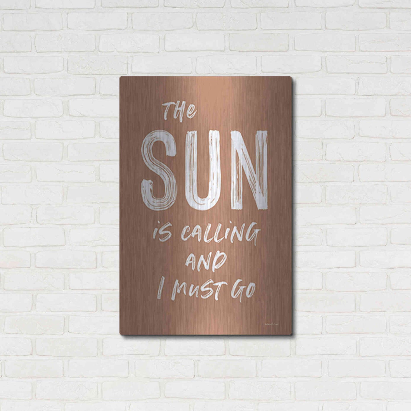 Luxe Metal Art 'The Sun is Calling' by Lettered & Lined, Metal Wall Art,24x36