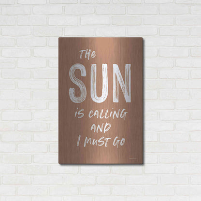 Luxe Metal Art 'The Sun is Calling' by Lettered & Lined, Metal Wall Art,24x36