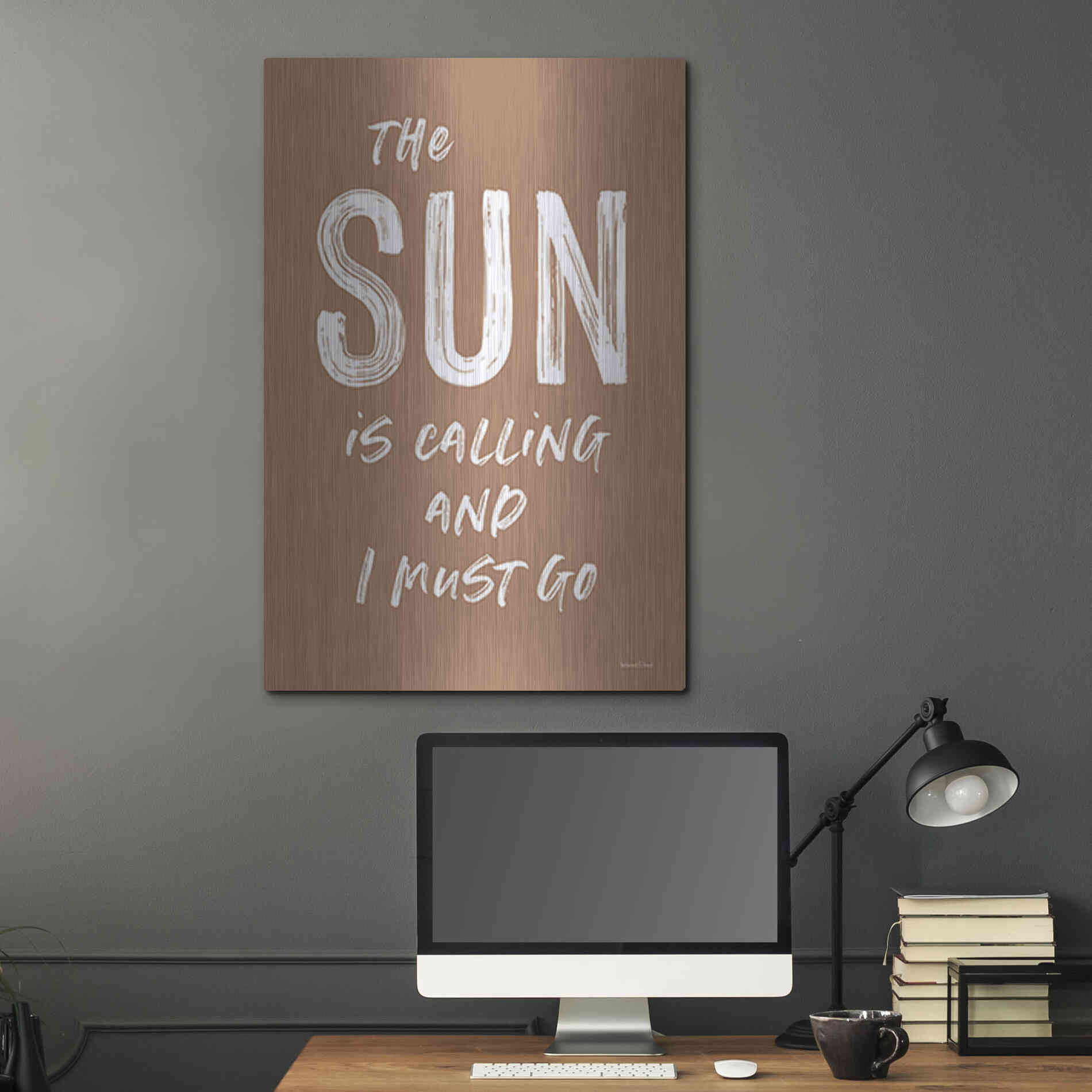 Luxe Metal Art 'The Sun is Calling' by Lettered & Lined, Metal Wall Art,24x36