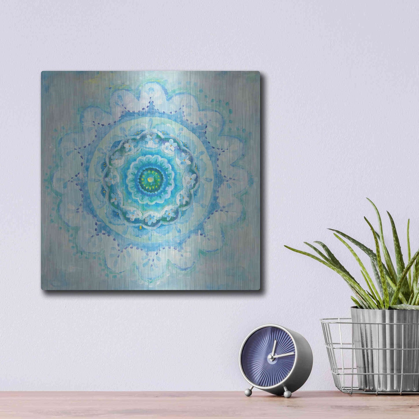 Luxe Metal Art 'Coastal Mandala' by Danhui Nai, Metal Wall Art,12x12