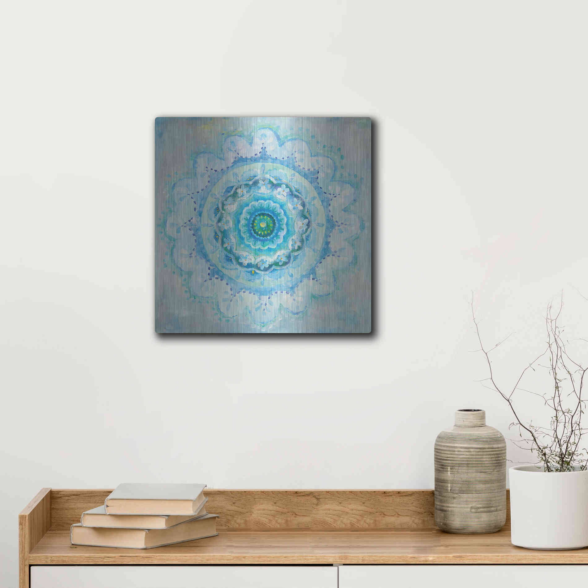 Luxe Metal Art 'Coastal Mandala' by Danhui Nai, Metal Wall Art,12x12