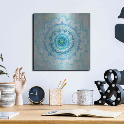 Luxe Metal Art 'Coastal Mandala' by Danhui Nai, Metal Wall Art,12x12