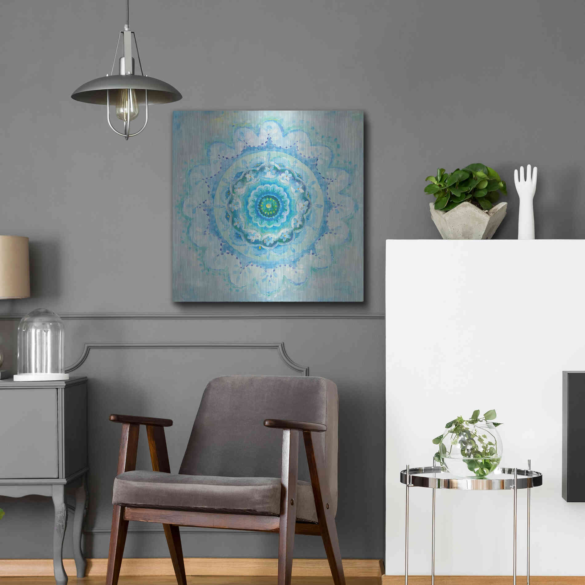 Luxe Metal Art 'Coastal Mandala' by Danhui Nai, Metal Wall Art,24x24