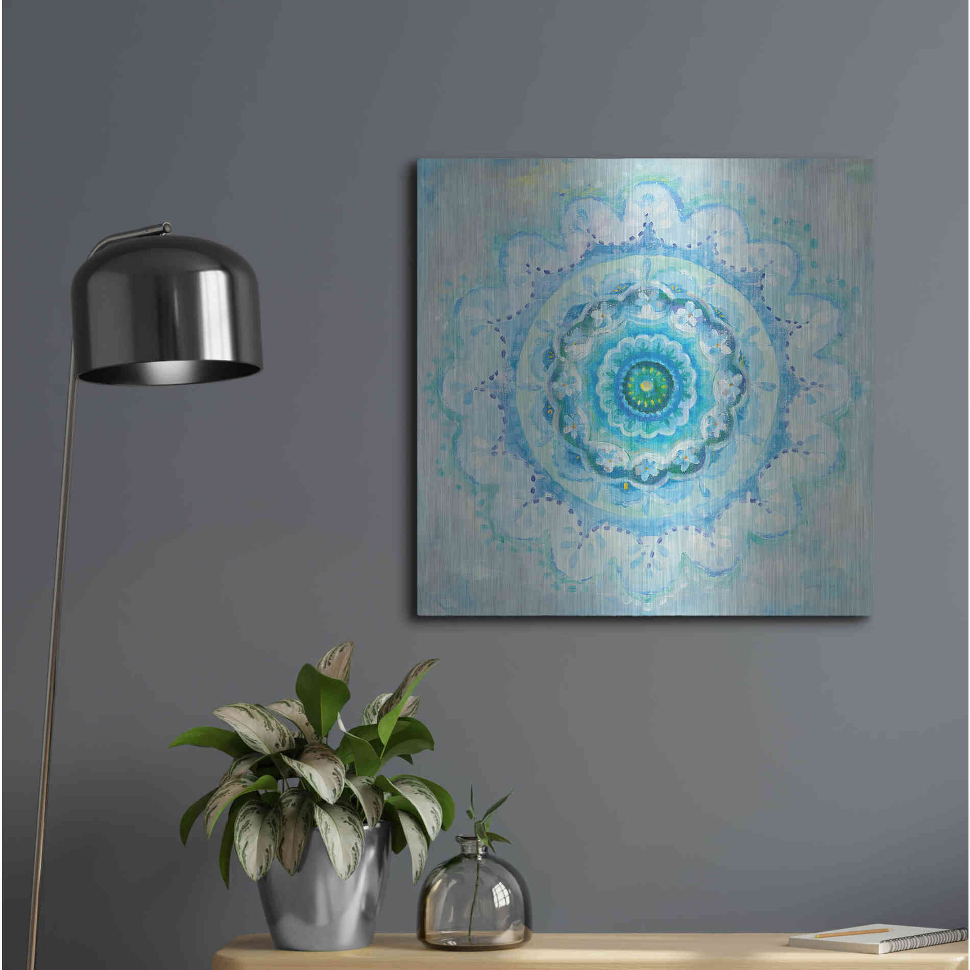 Luxe Metal Art 'Coastal Mandala' by Danhui Nai, Metal Wall Art,24x24