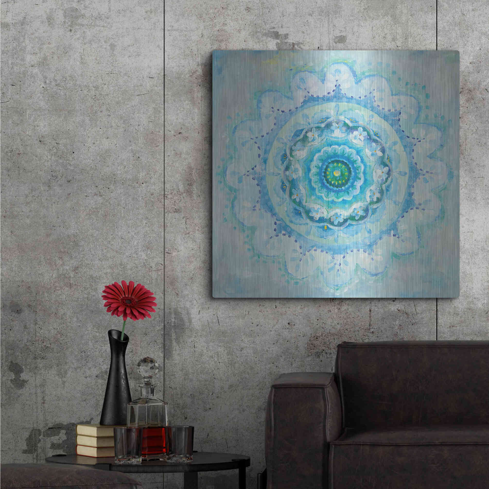 Luxe Metal Art 'Coastal Mandala' by Danhui Nai, Metal Wall Art,36x36
