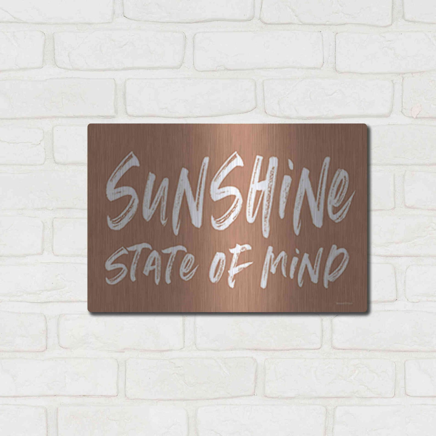 Luxe Metal Art 'Sunshine State of Mind' by Lettered & Lined, Metal Wall Art,16x12