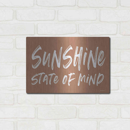 Luxe Metal Art 'Sunshine State of Mind' by Lettered & Lined, Metal Wall Art,16x12