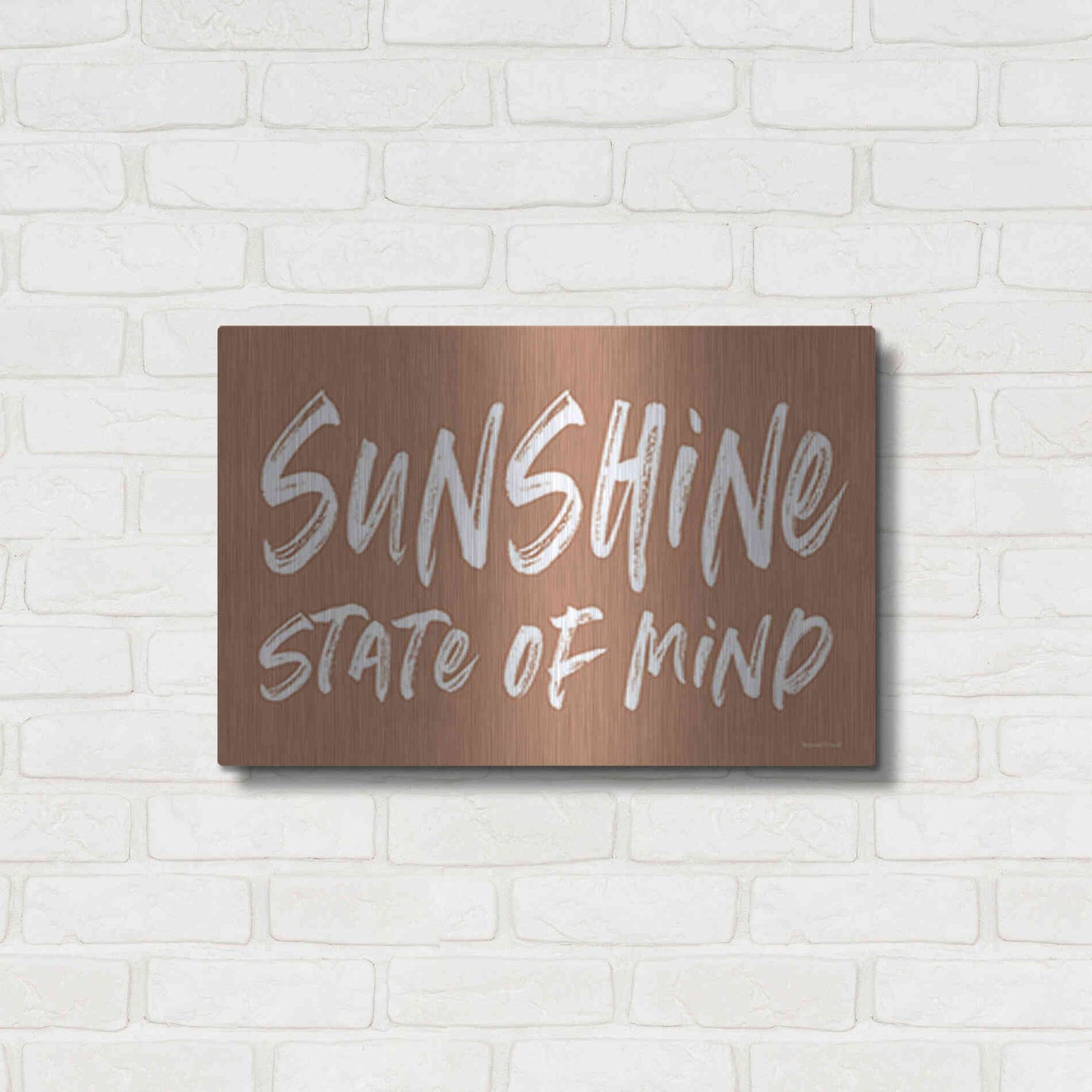 Luxe Metal Art 'Sunshine State of Mind' by Lettered & Lined, Metal Wall Art,24x16