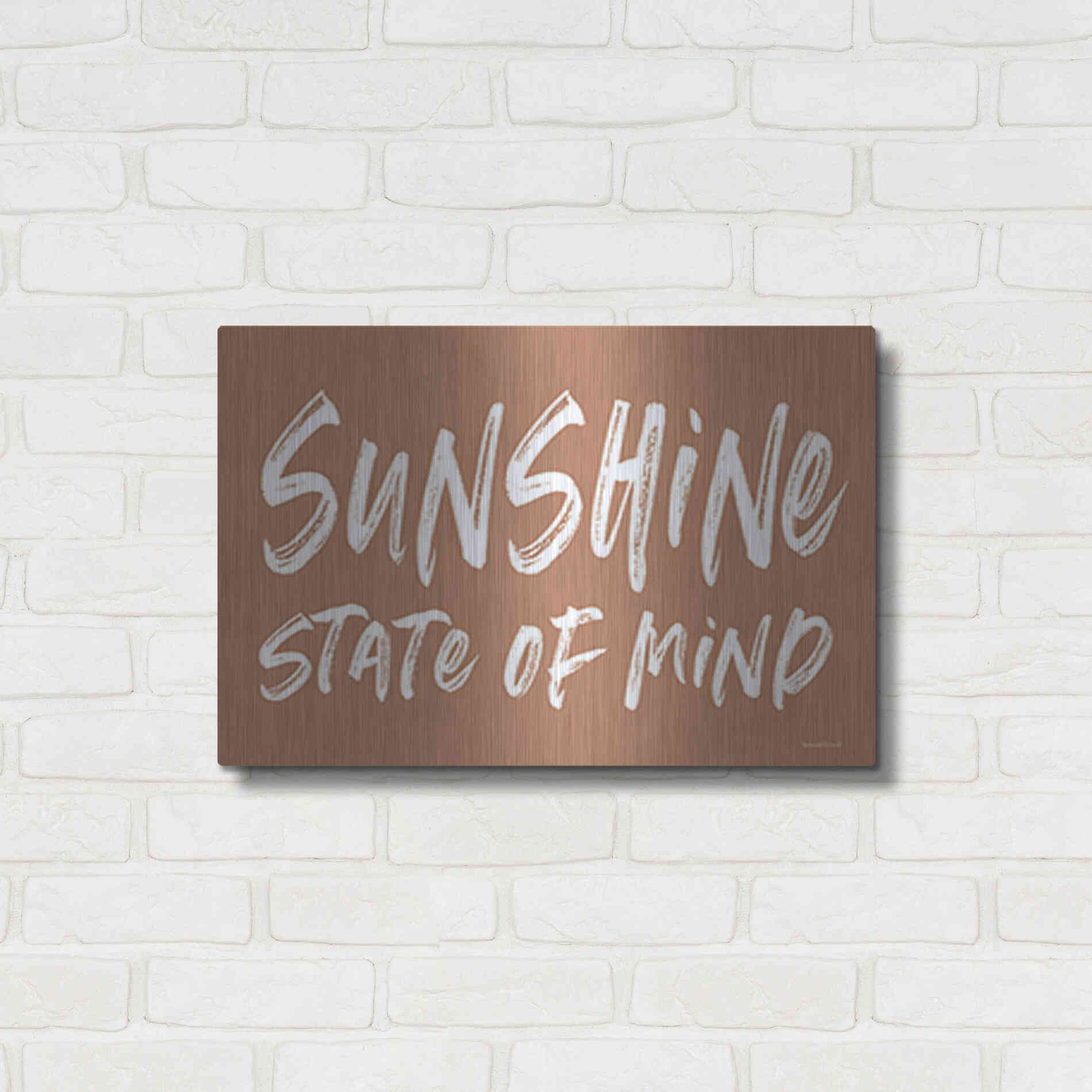 Luxe Metal Art 'Sunshine State of Mind' by Lettered & Lined, Metal Wall Art,24x16