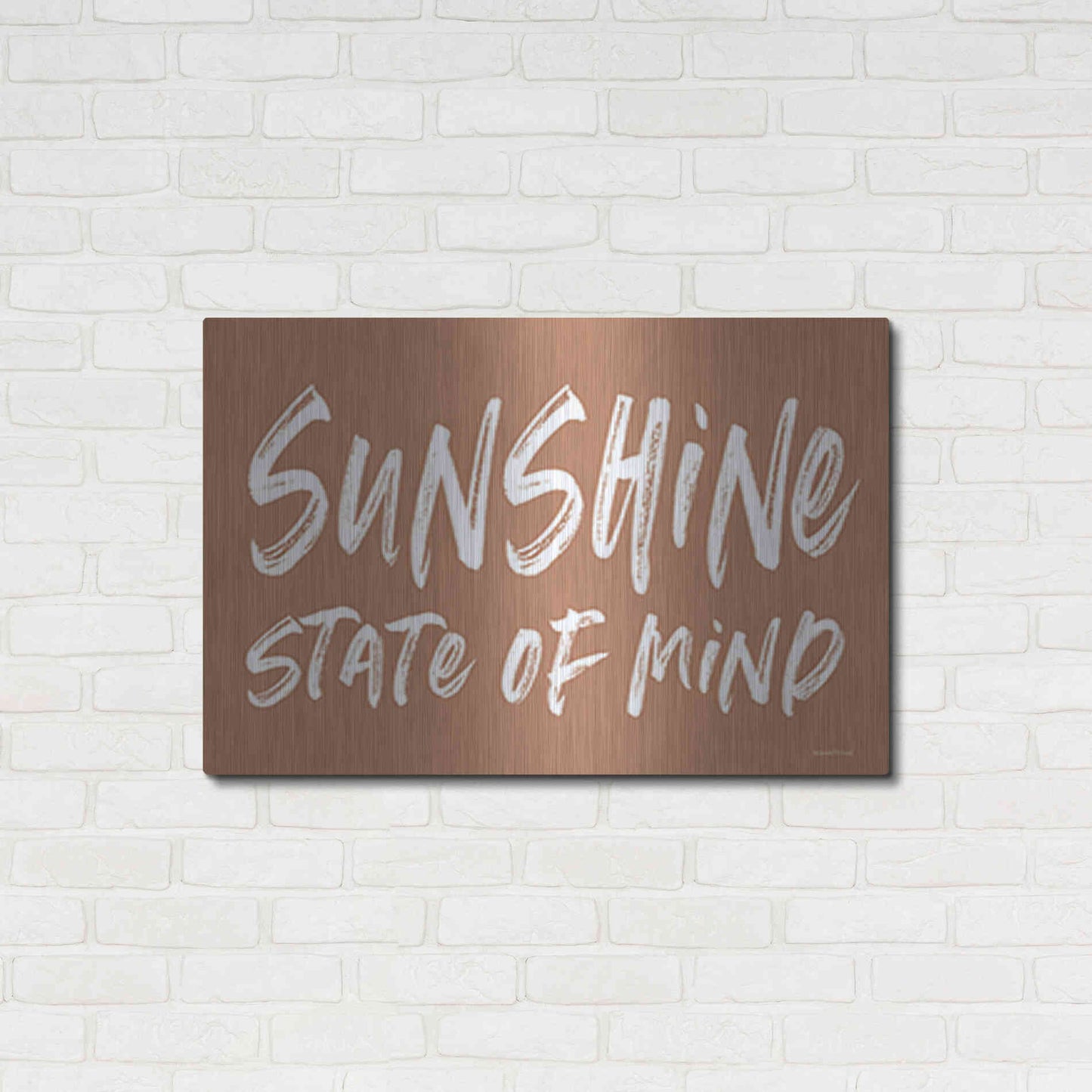 Luxe Metal Art 'Sunshine State of Mind' by Lettered & Lined, Metal Wall Art,36x24