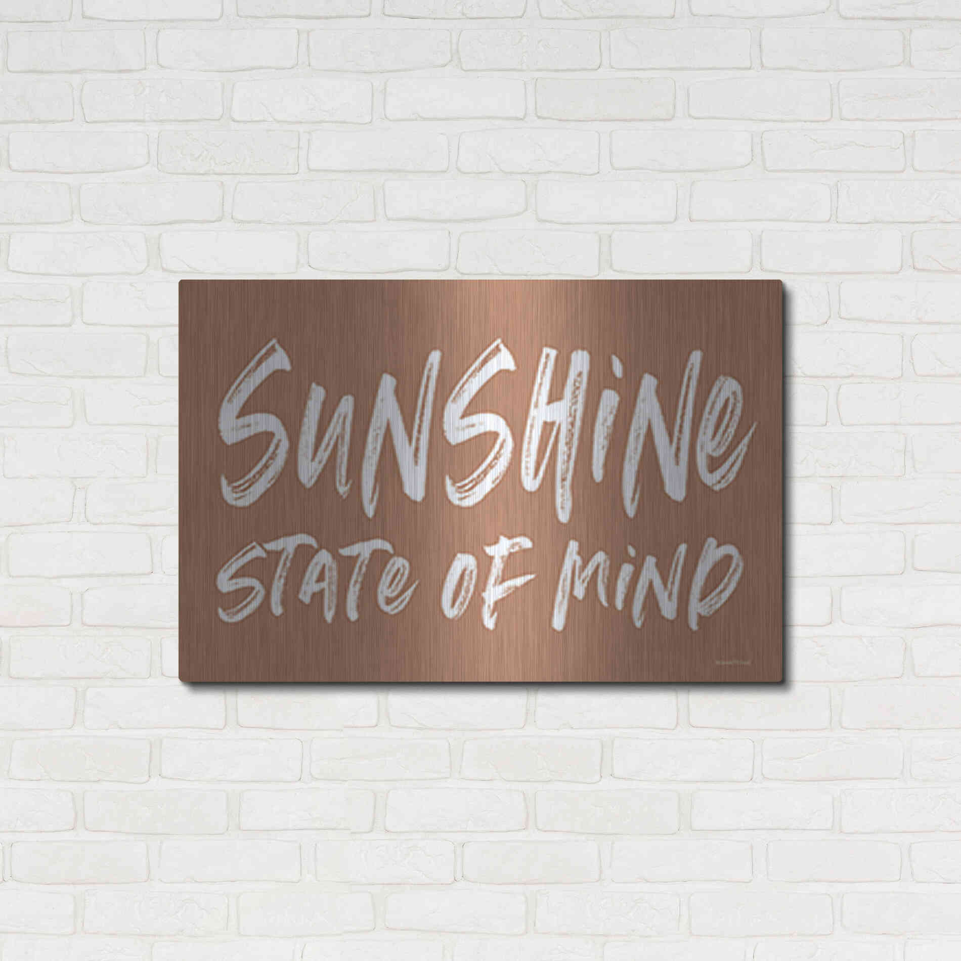 Luxe Metal Art 'Sunshine State of Mind' by Lettered & Lined, Metal Wall Art,36x24