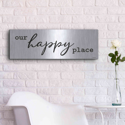 Luxe Metal Art 'Our Happy Place' by lettered & lines, Metal Wall Art,36x12