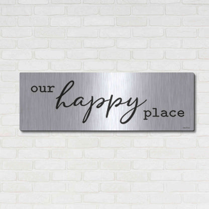 Luxe Metal Art 'Our Happy Place' by lettered & lines, Metal Wall Art,48x16