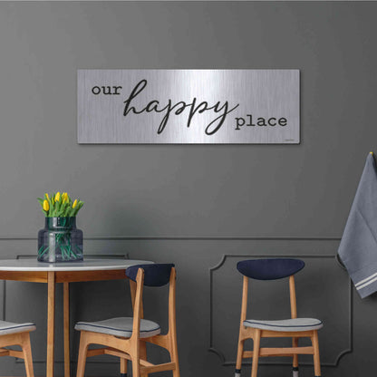 Luxe Metal Art 'Our Happy Place' by lettered & lines, Metal Wall Art,48x16