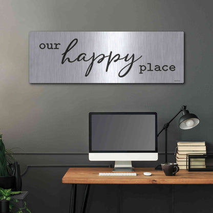 Luxe Metal Art 'Our Happy Place' by lettered & lines, Metal Wall Art,48x16
