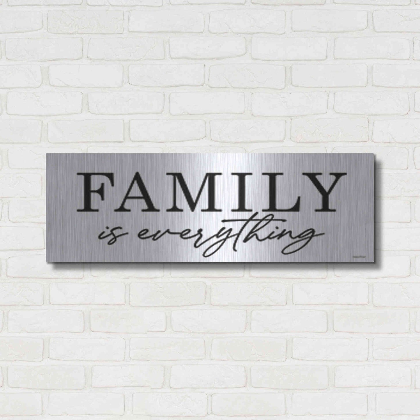 Luxe Metal Art 'Family is Everything' by lettered & lines, Metal Wall Art,36x12