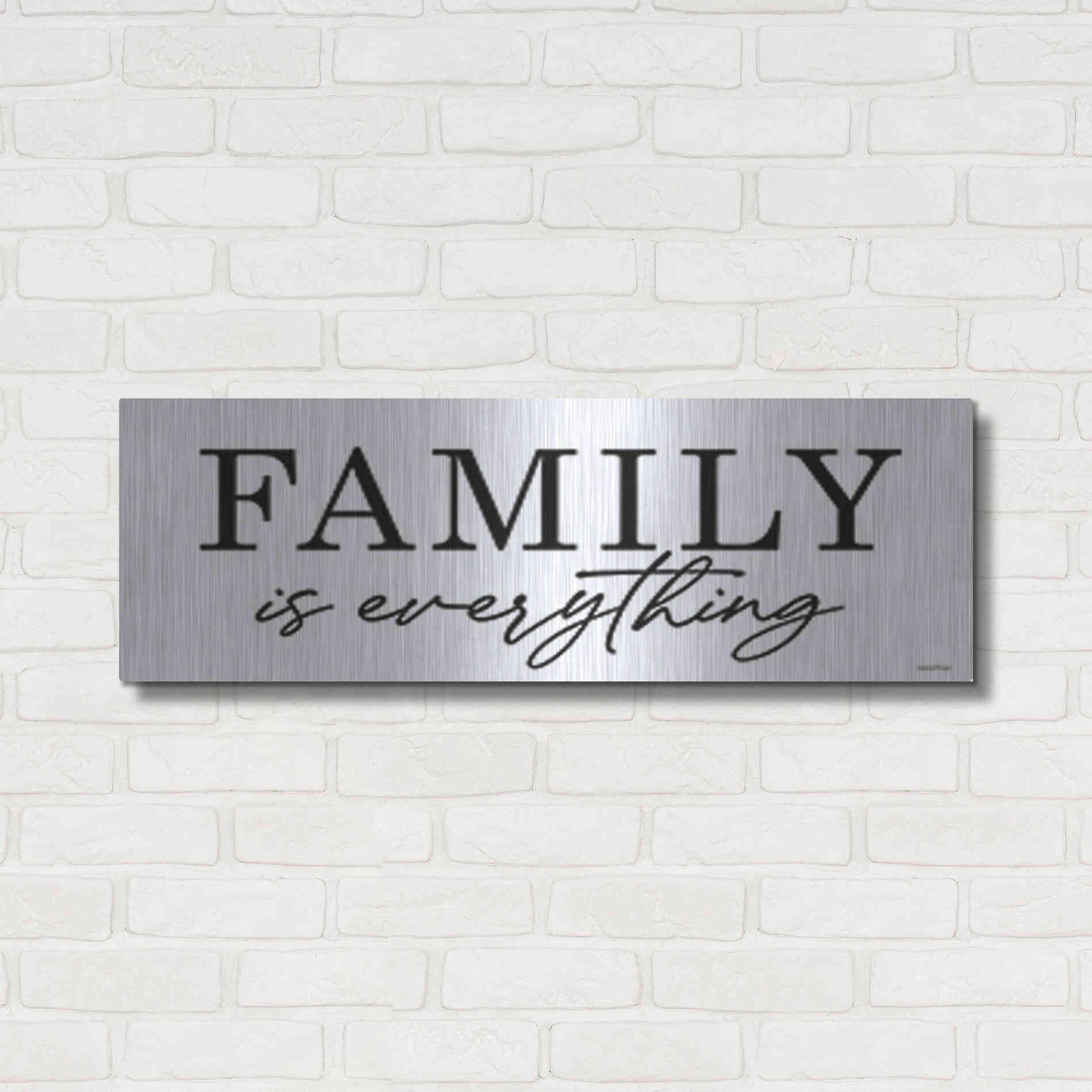 Luxe Metal Art 'Family is Everything' by lettered & lines, Metal Wall Art,36x12