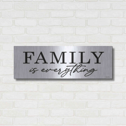 Luxe Metal Art 'Family is Everything' by lettered & lines, Metal Wall Art,36x12