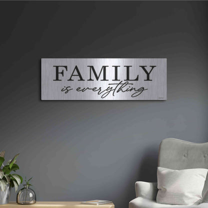 Luxe Metal Art 'Family is Everything' by lettered & lines, Metal Wall Art,36x12