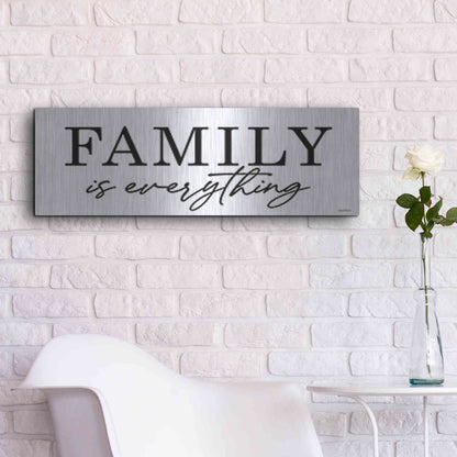 Luxe Metal Art 'Family is Everything' by lettered & lines, Metal Wall Art,36x12