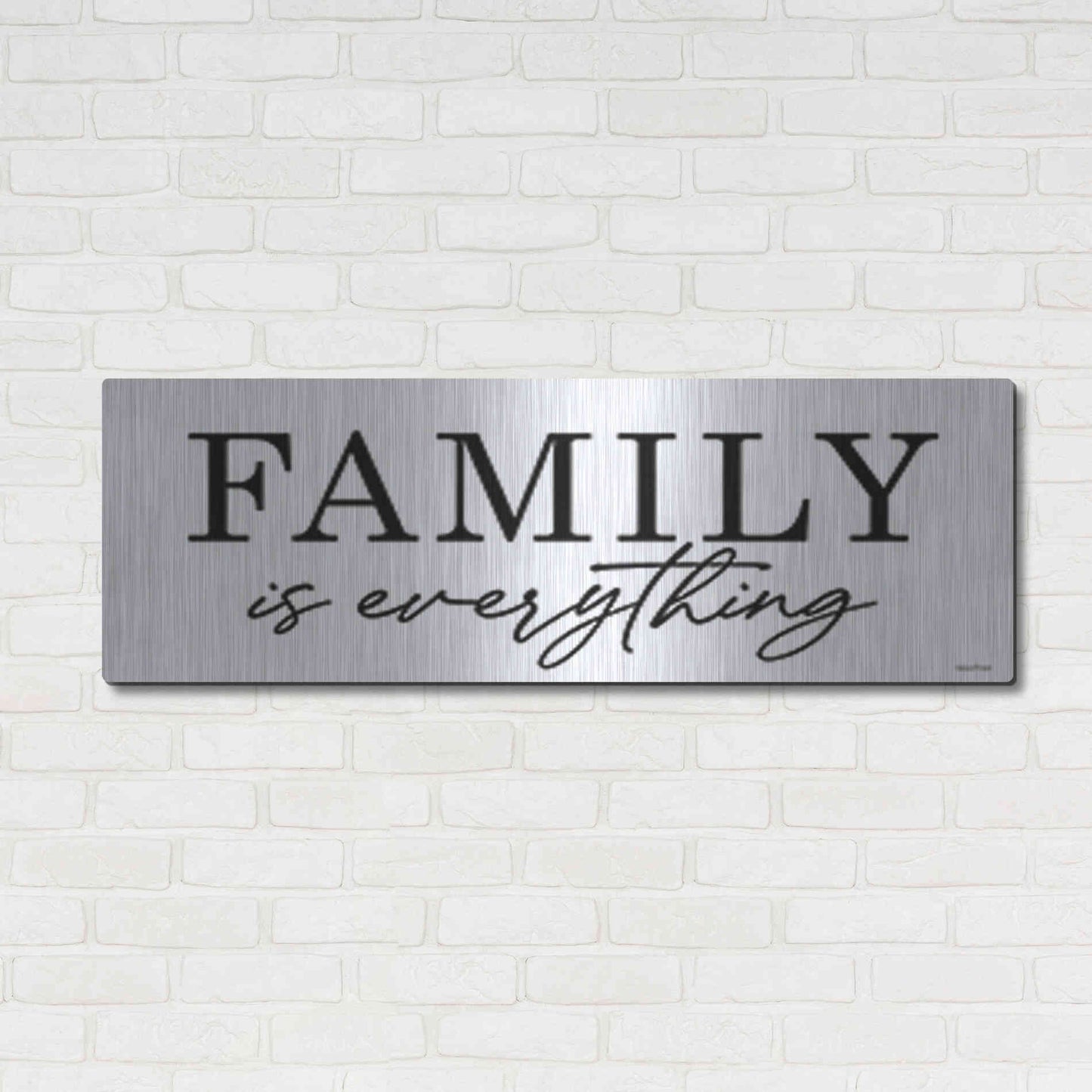 Luxe Metal Art 'Family is Everything' by lettered & lines, Metal Wall Art,48x16