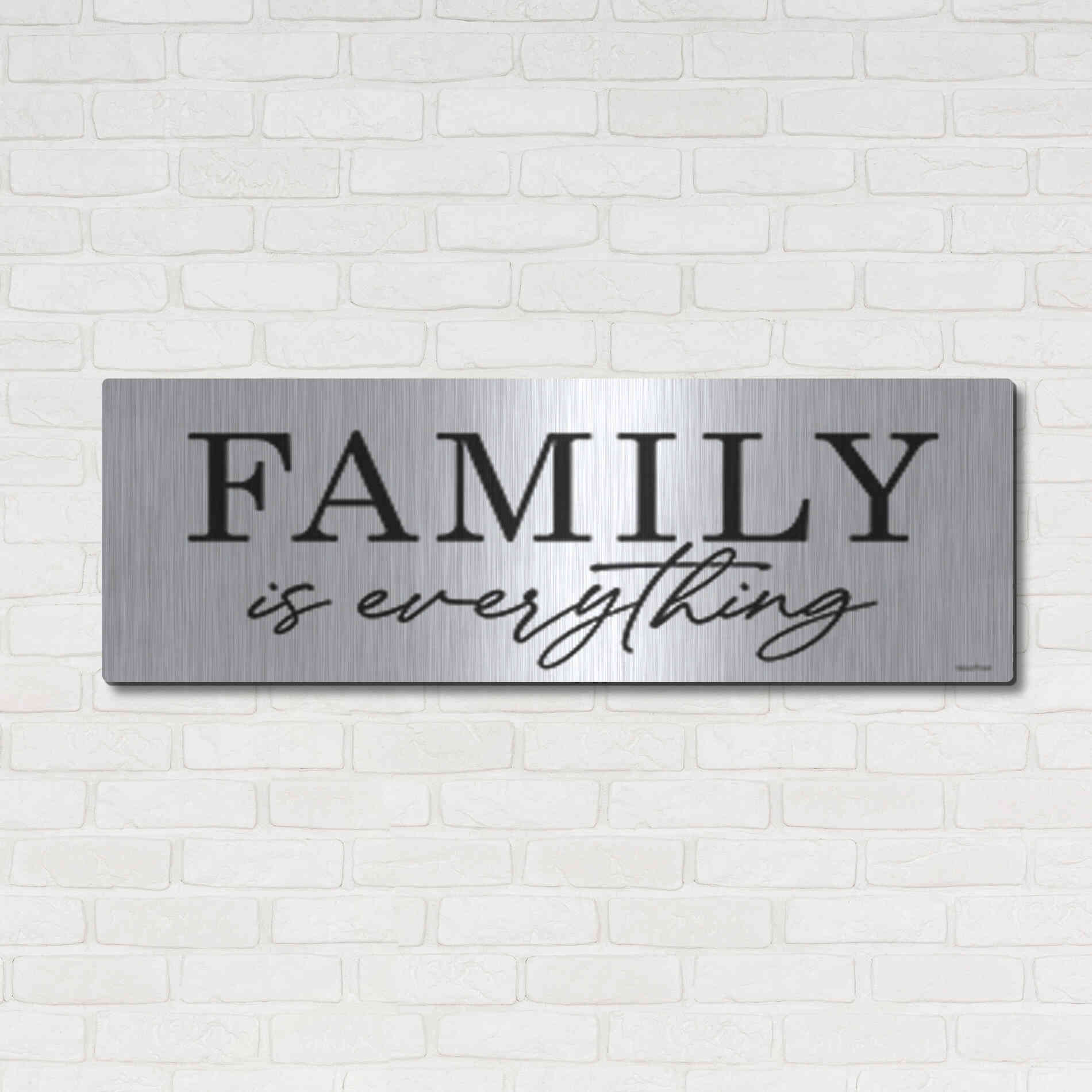 Luxe Metal Art 'Family is Everything' by lettered & lines, Metal Wall Art,48x16