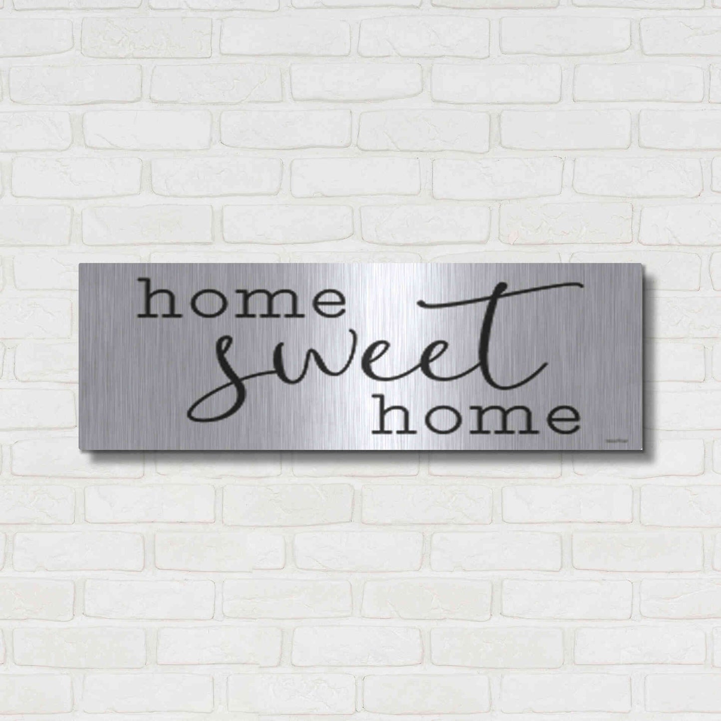 Luxe Metal Art 'Home Sweet Home' by lettered & lines, Metal Wall Art,36x12