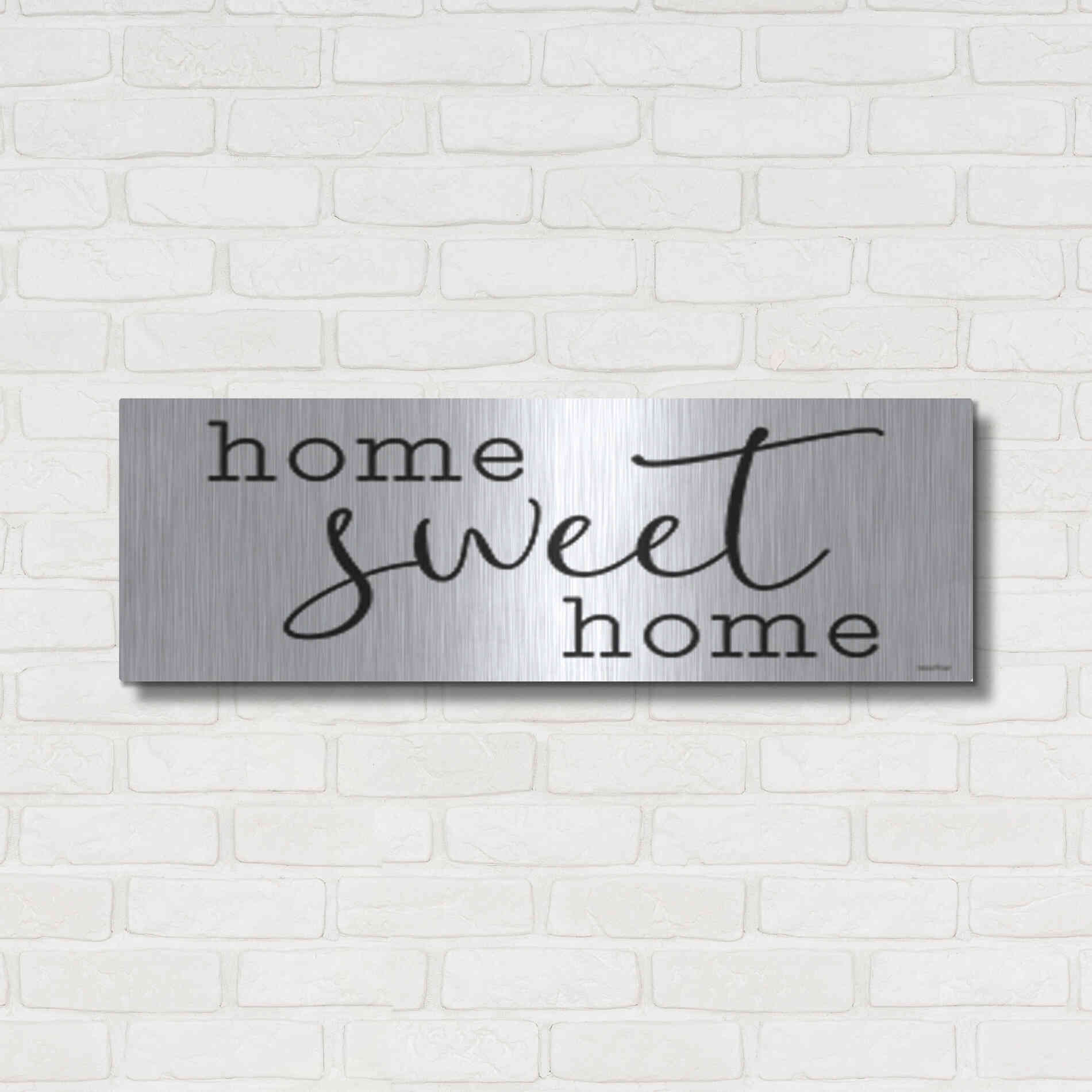 Luxe Metal Art 'Home Sweet Home' by lettered & lines, Metal Wall Art,36x12