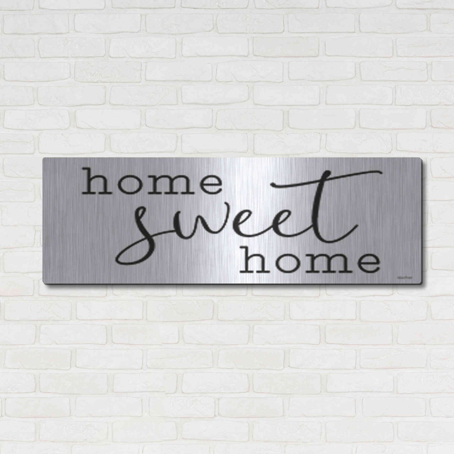 Luxe Metal Art 'Home Sweet Home' by lettered & lines, Metal Wall Art,48x16