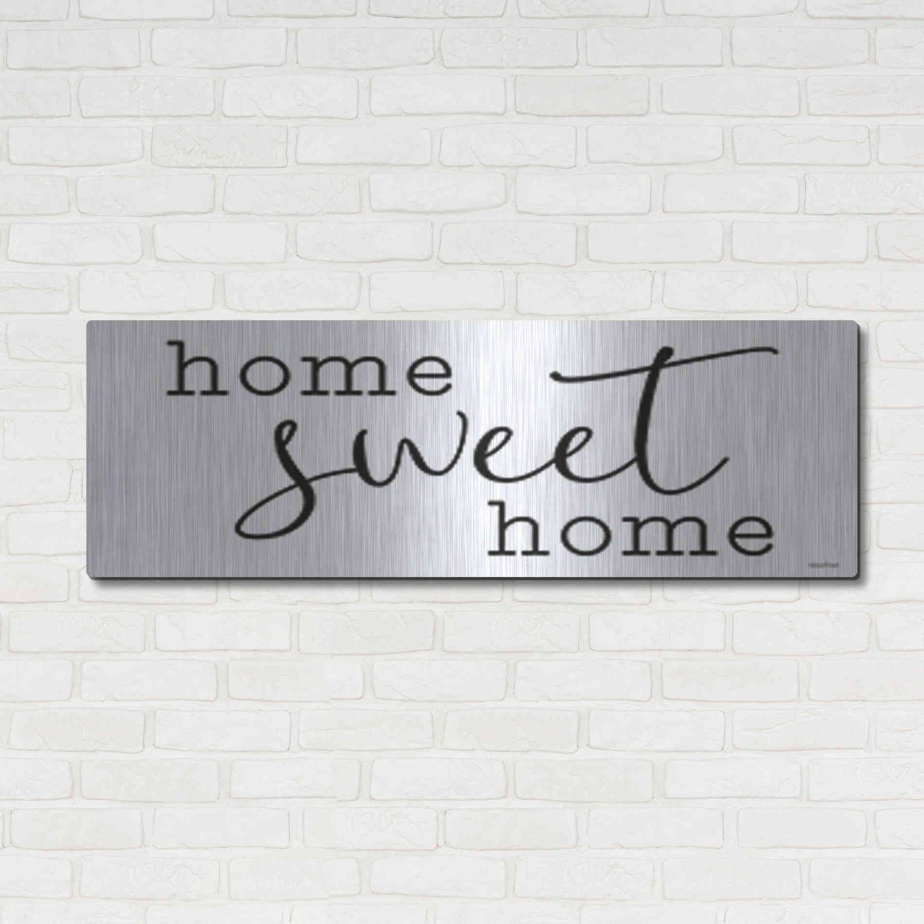 Luxe Metal Art 'Home Sweet Home' by lettered & lines, Metal Wall Art,48x16