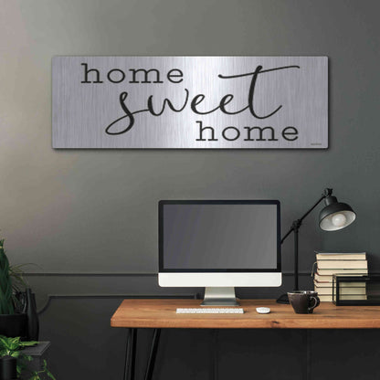 Luxe Metal Art 'Home Sweet Home' by lettered & lines, Metal Wall Art,48x16