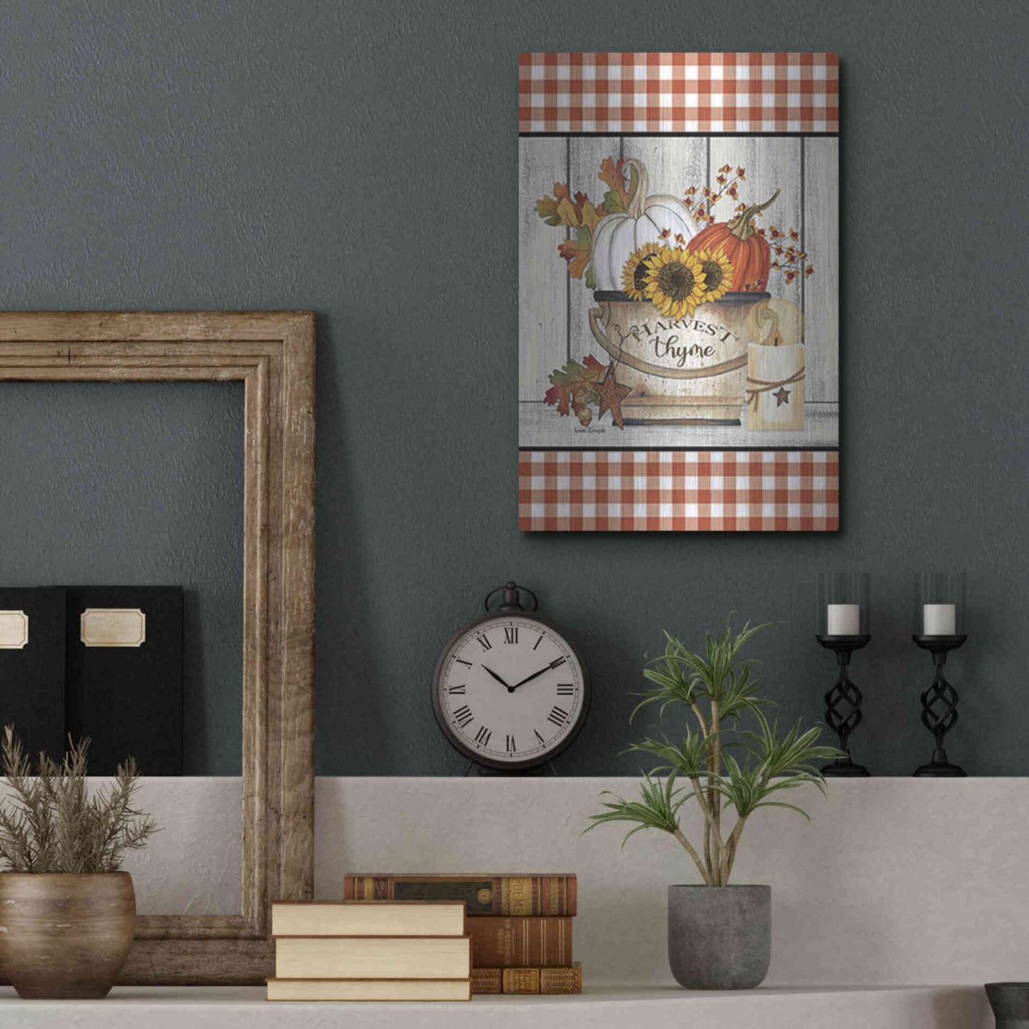 Luxe Metal Art 'Harvest Thyme' by Linda Spivey, Metal Wall Art,12x16