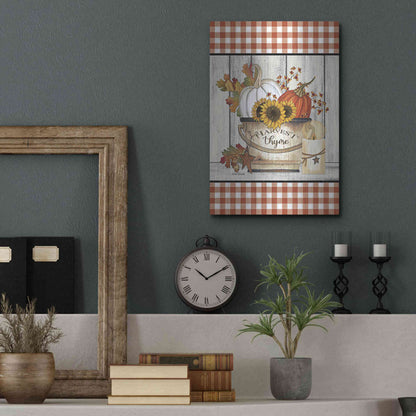 Luxe Metal Art 'Harvest Thyme' by Linda Spivey, Metal Wall Art,12x16