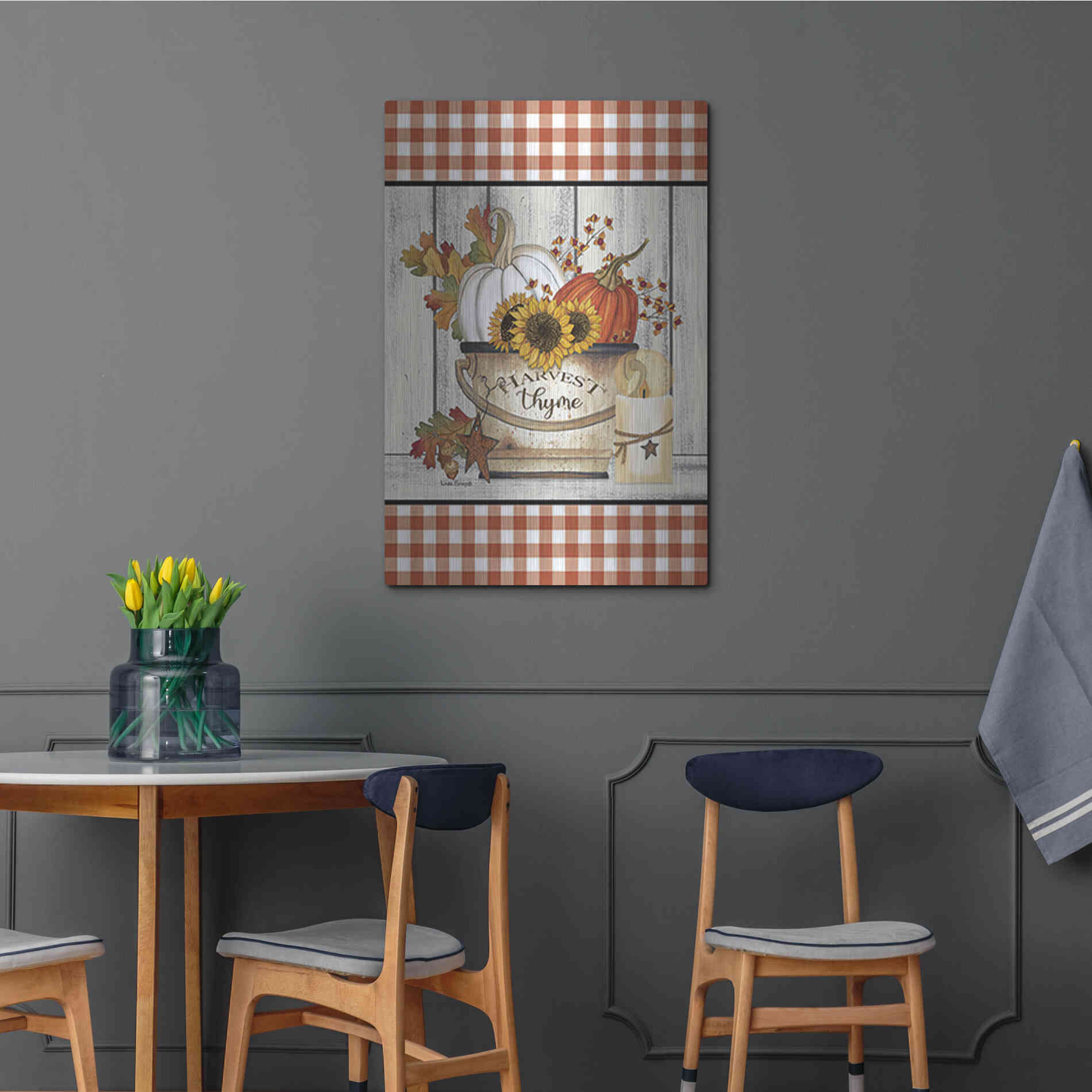 Luxe Metal Art 'Harvest Thyme' by Linda Spivey, Metal Wall Art,24x36