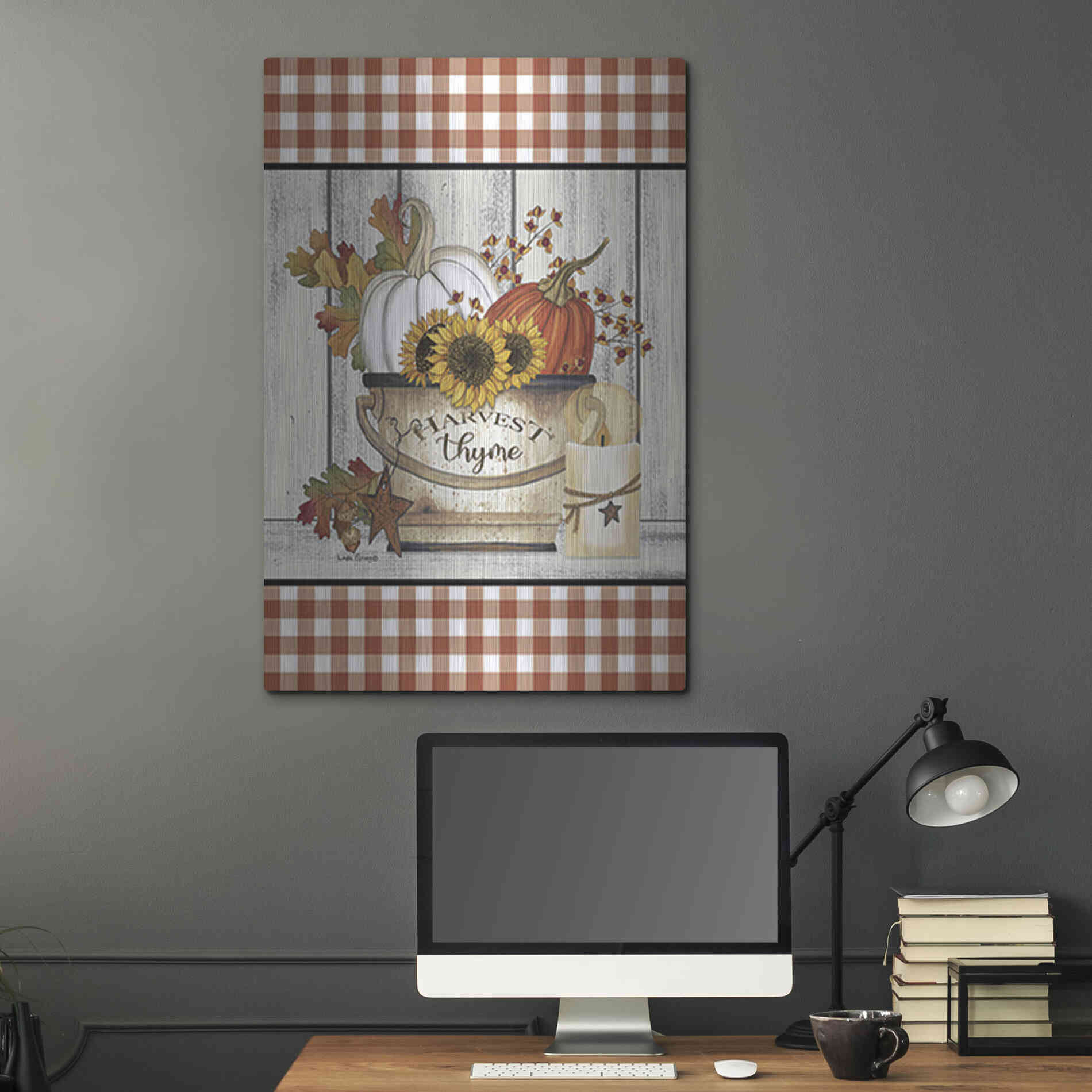 Luxe Metal Art 'Harvest Thyme' by Linda Spivey, Metal Wall Art,24x36