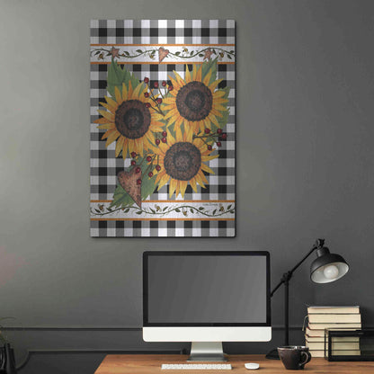 Luxe Metal Art 'Sunflowers and Vines' by Linda Spivey, Metal Wall Art,24x36