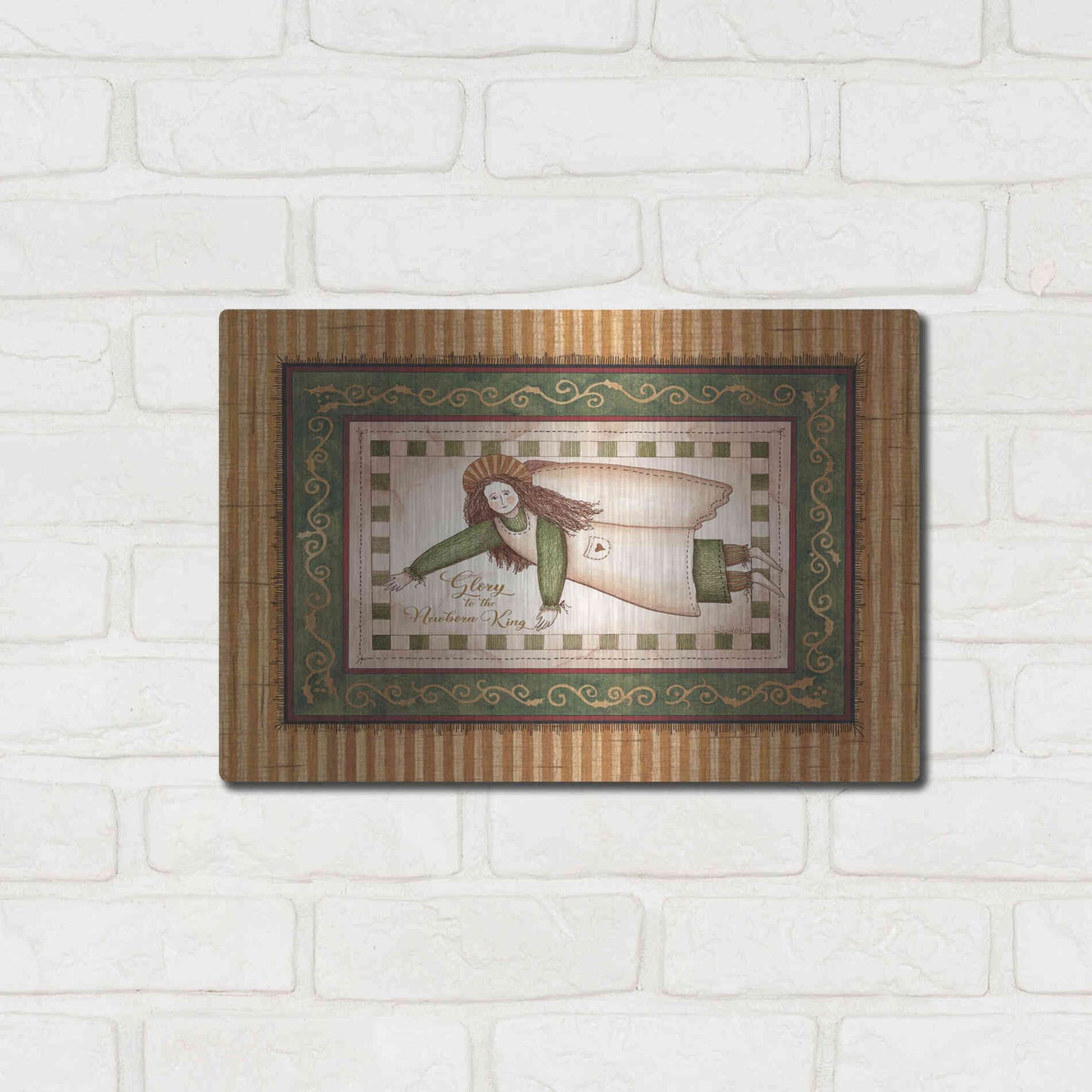 Luxe Metal Art 'Angel Rejoicing' by Linda Spivey, Metal Wall Art,16x12