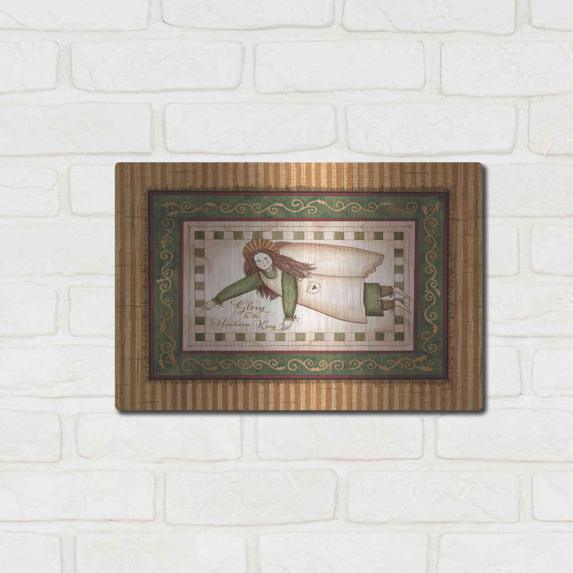 Luxe Metal Art 'Angel Rejoicing' by Linda Spivey, Metal Wall Art,16x12