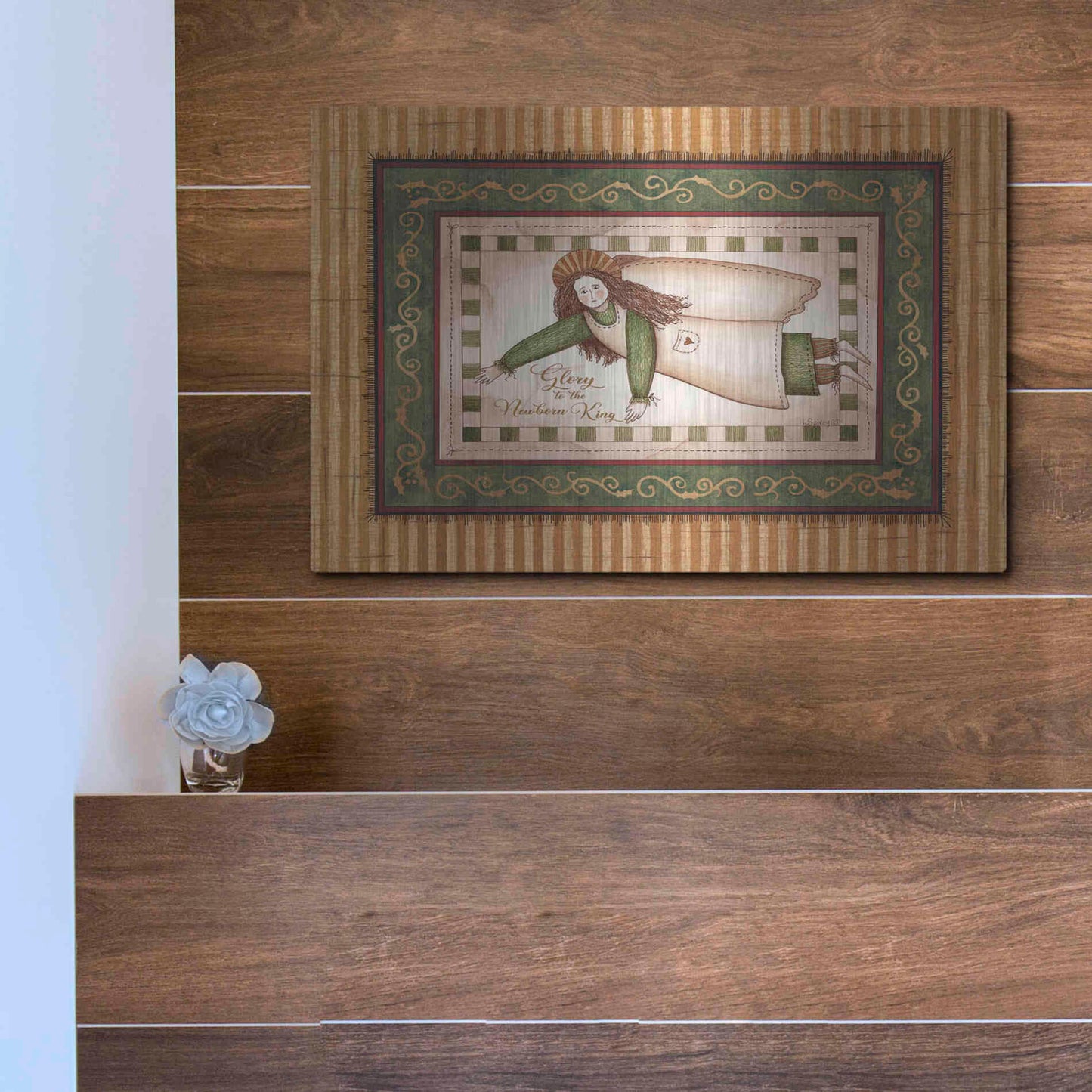 Luxe Metal Art 'Angel Rejoicing' by Linda Spivey, Metal Wall Art,16x12