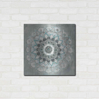 Luxe Metal Art 'Teal Sunburst' by Danhui Nai, Metal Wall Art,24x24