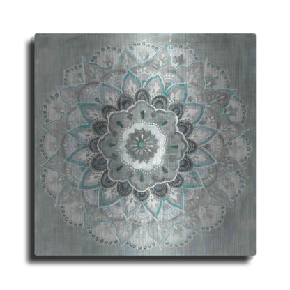 Luxe Metal Art 'Teal Sunburst' by Danhui Nai, Metal Wall Art