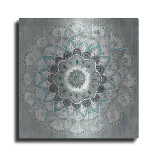 Luxe Metal Art 'Teal Sunburst' by Danhui Nai, Metal Wall Art