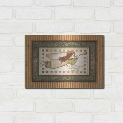 Luxe Metal Art 'Angel with Trumpet' by Linda Spivey, Metal Wall Art,16x12