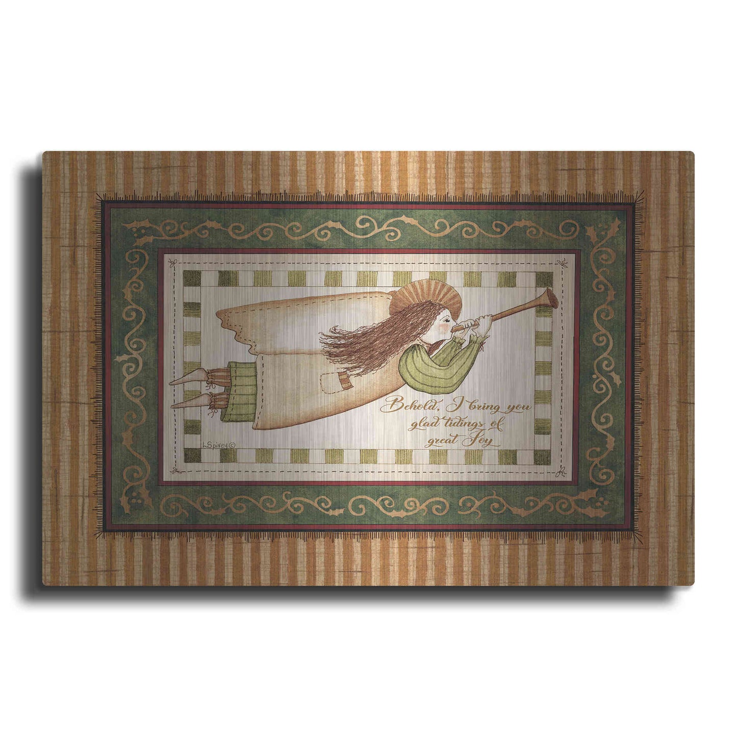 Luxe Metal Art 'Angel with Trumpet' by Linda Spivey, Metal Wall Art