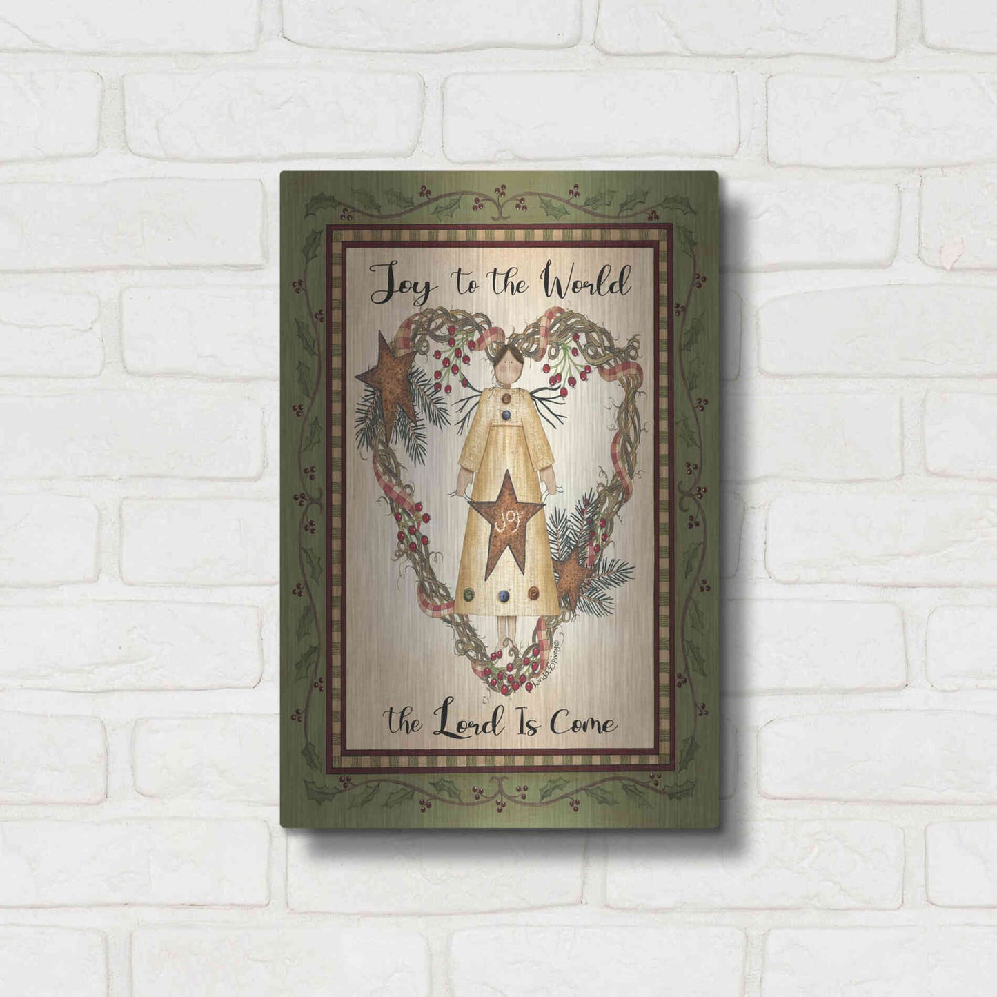 Luxe Metal Art 'Joy to the World Angel' by Linda Spivey, Metal Wall Art,12x16