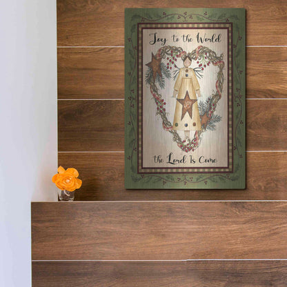 Luxe Metal Art 'Joy to the World Angel' by Linda Spivey, Metal Wall Art,12x16