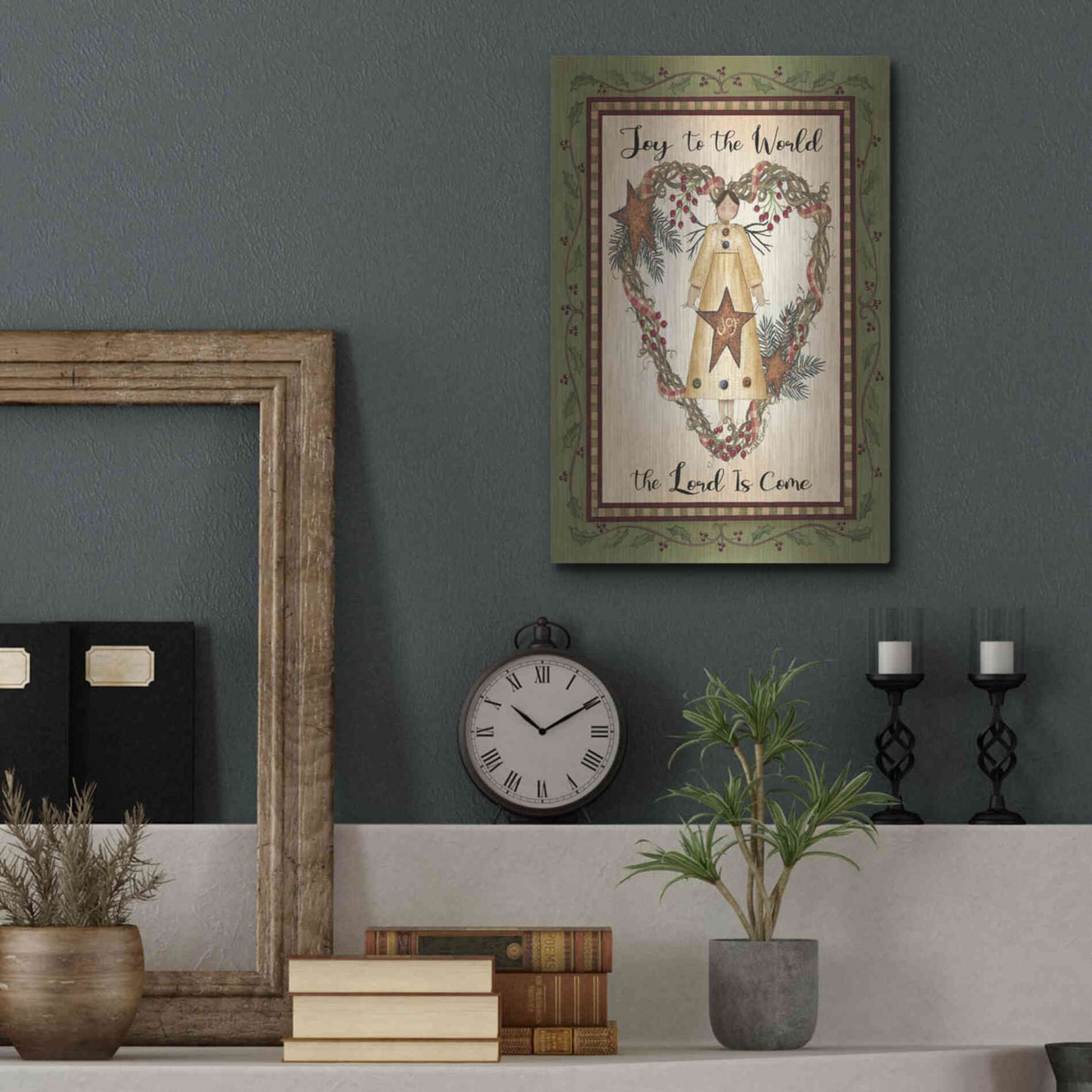 Luxe Metal Art 'Joy to the World Angel' by Linda Spivey, Metal Wall Art,12x16